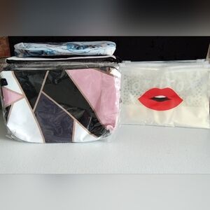 Bundle Fabric Zipper Makeup Thank you Sample Bags Opaque Plastic Ziplock Samples